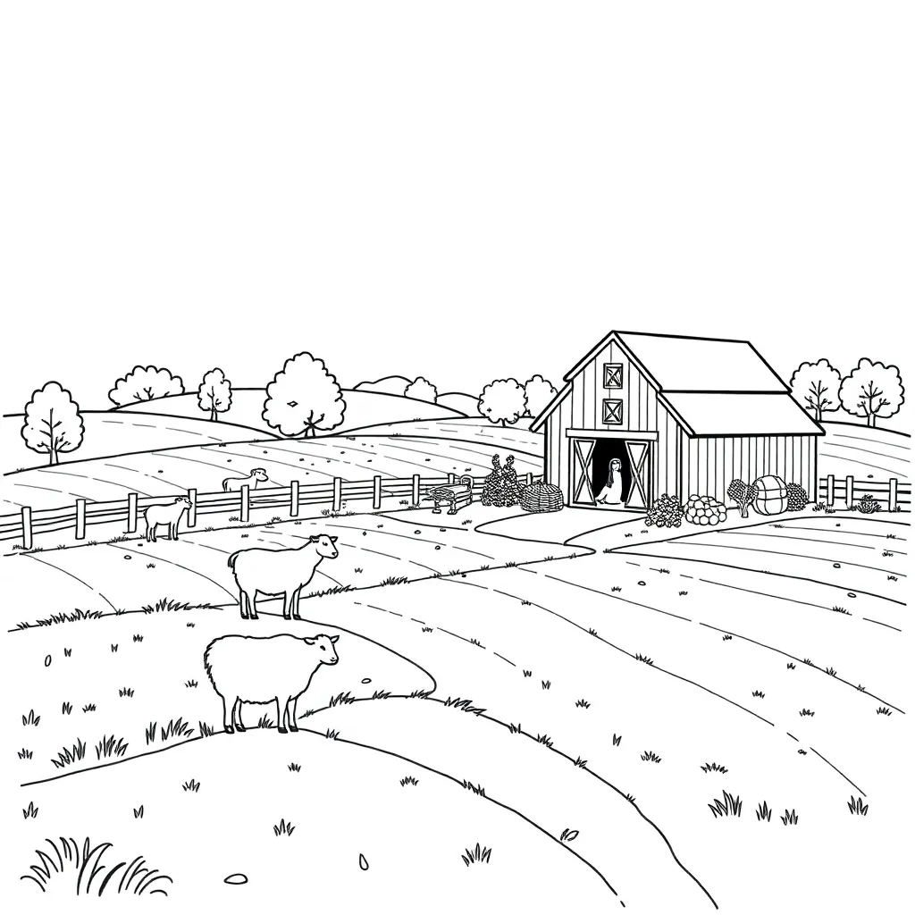 Farm coloring page