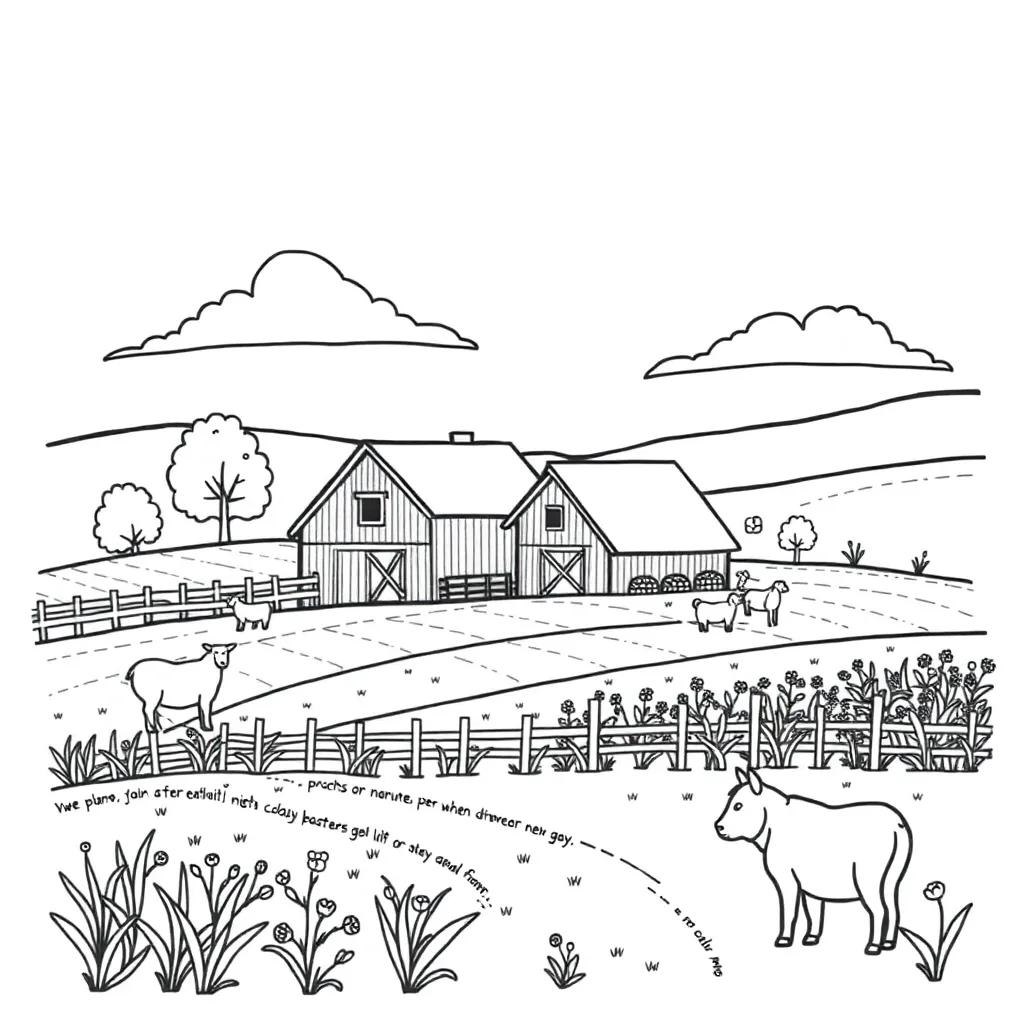 Farm coloring page