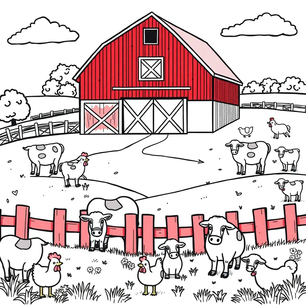 Farm coloring page