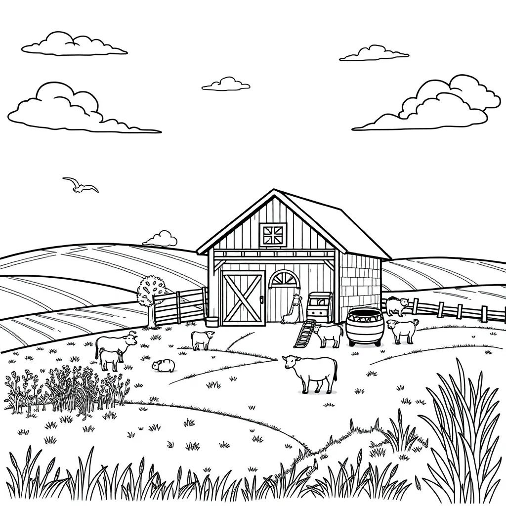 Farm coloring page