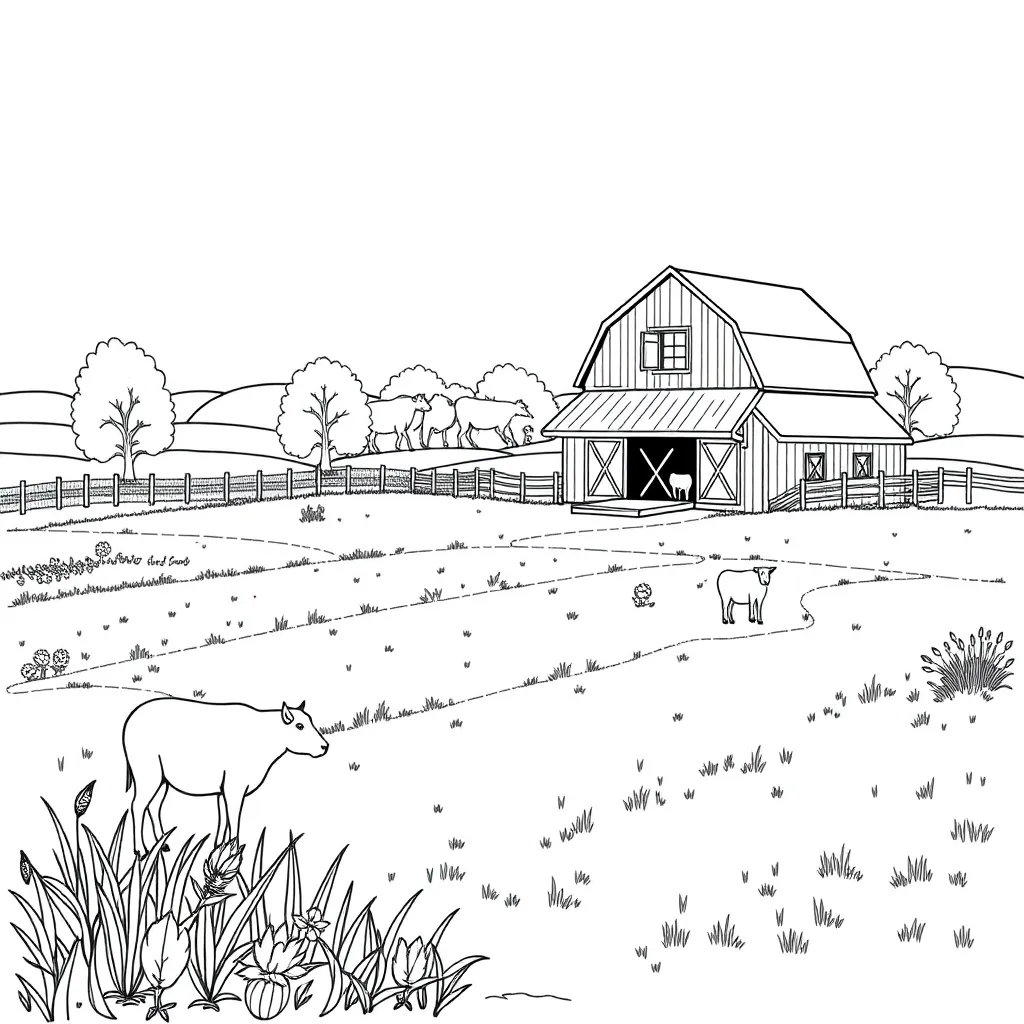 Farm coloring page
