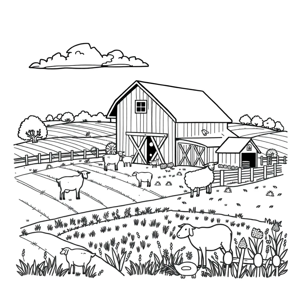 Farm coloring page