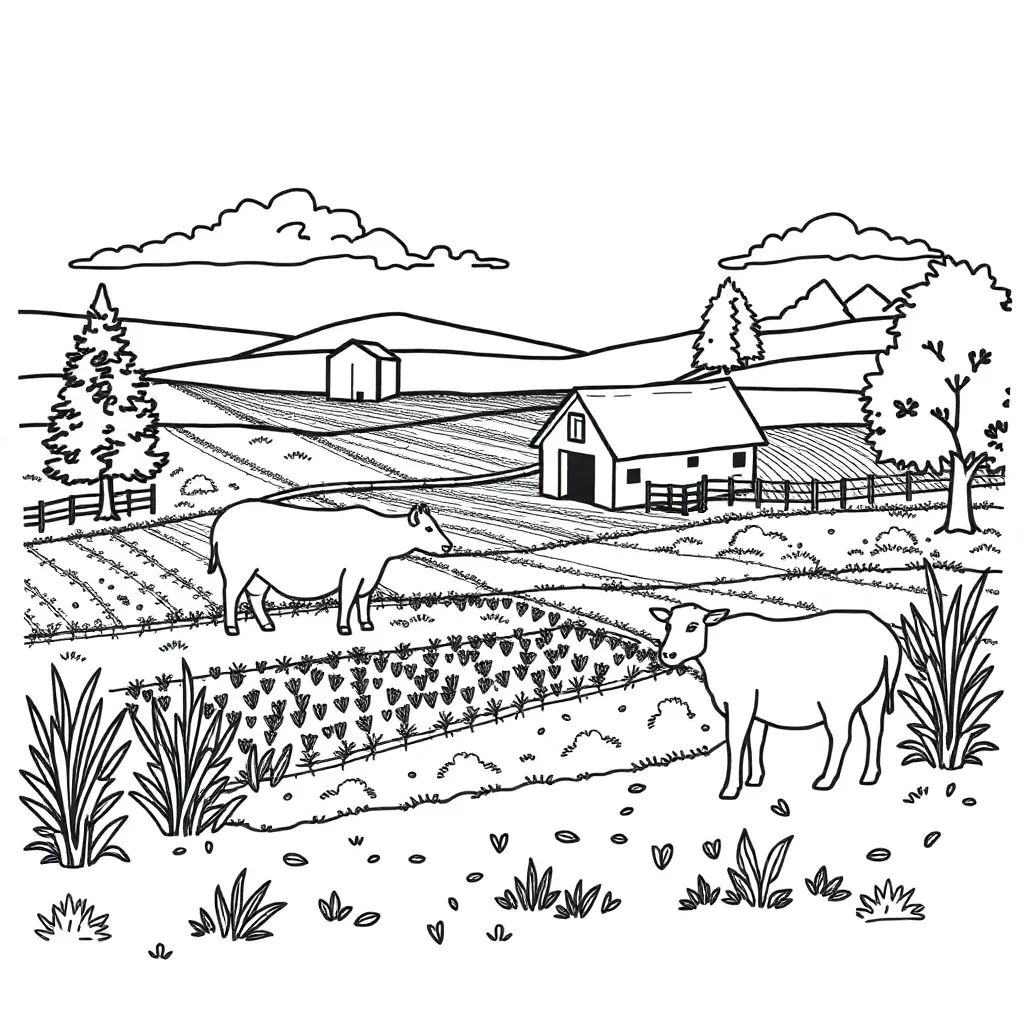 Farm coloring page
