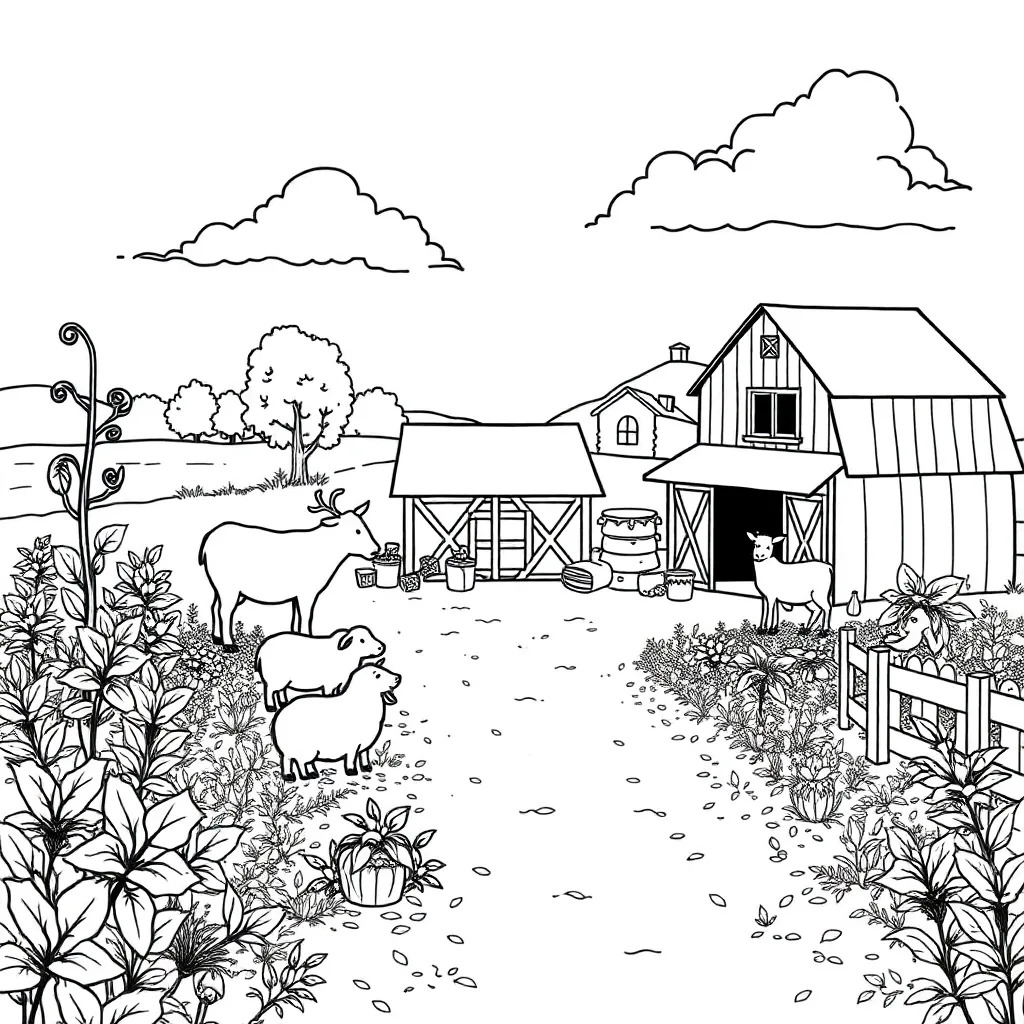 Farm coloring page