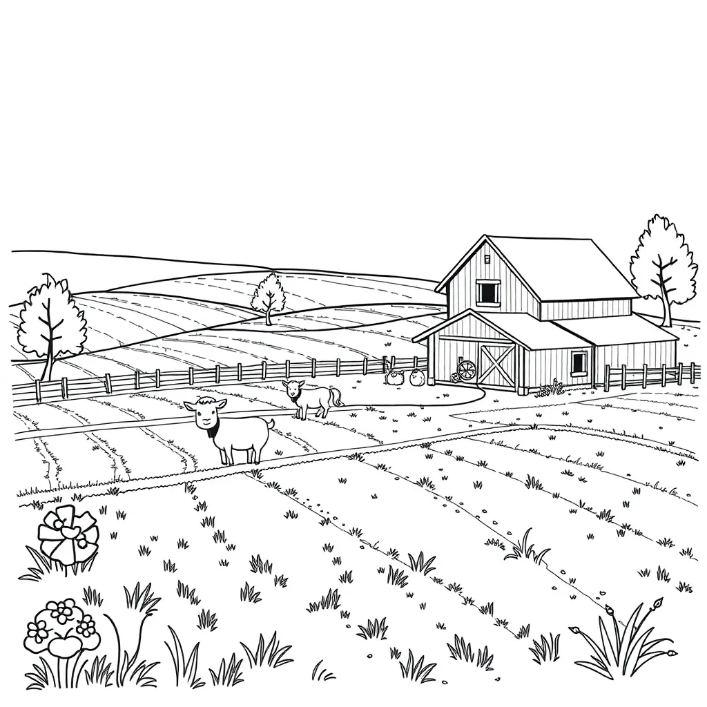 Farm coloring page
