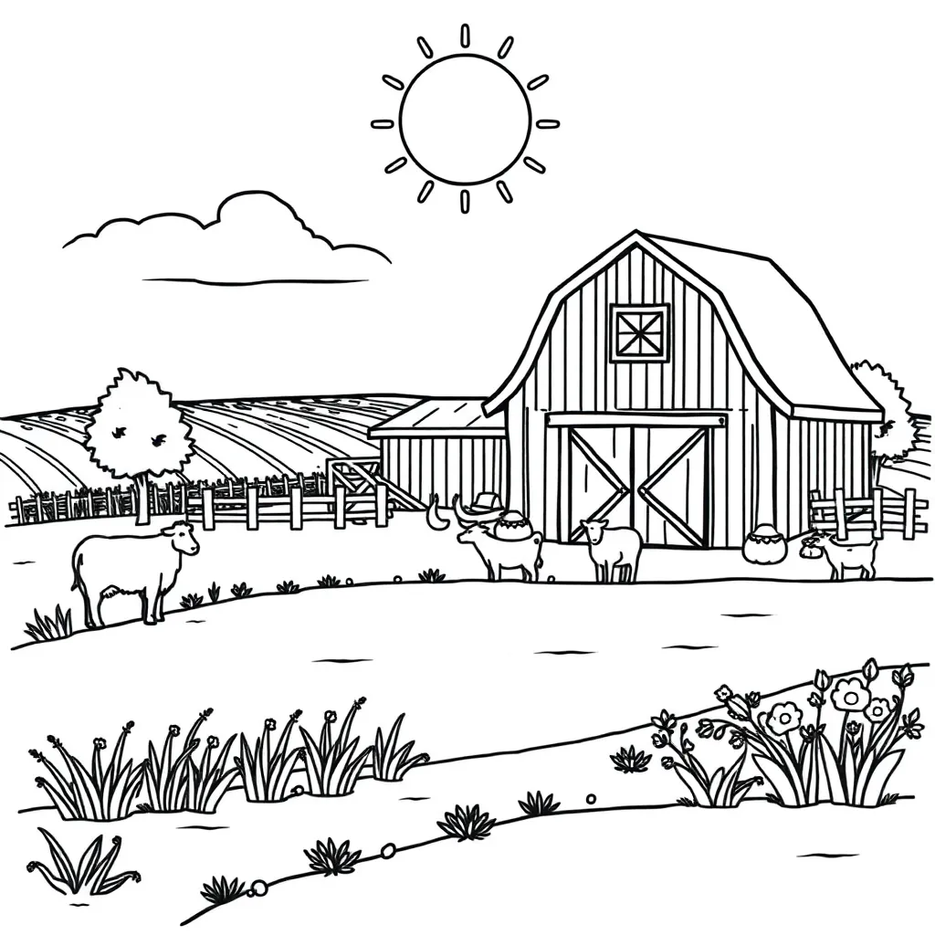 Farm coloring page