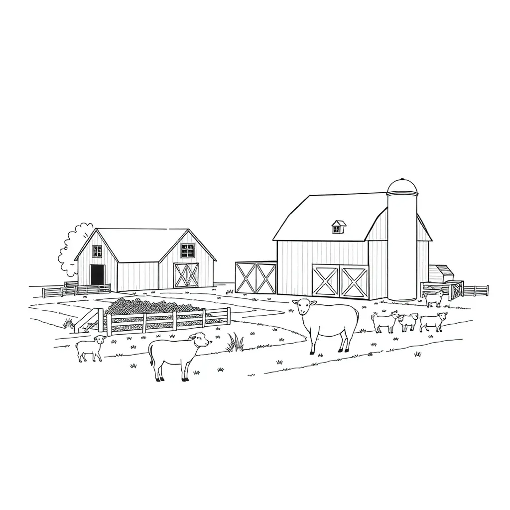 Farm coloring page