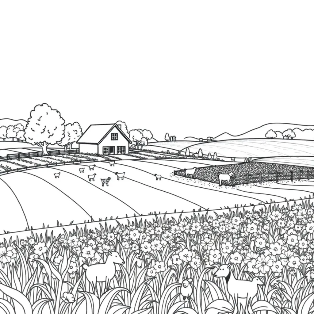Farm coloring page