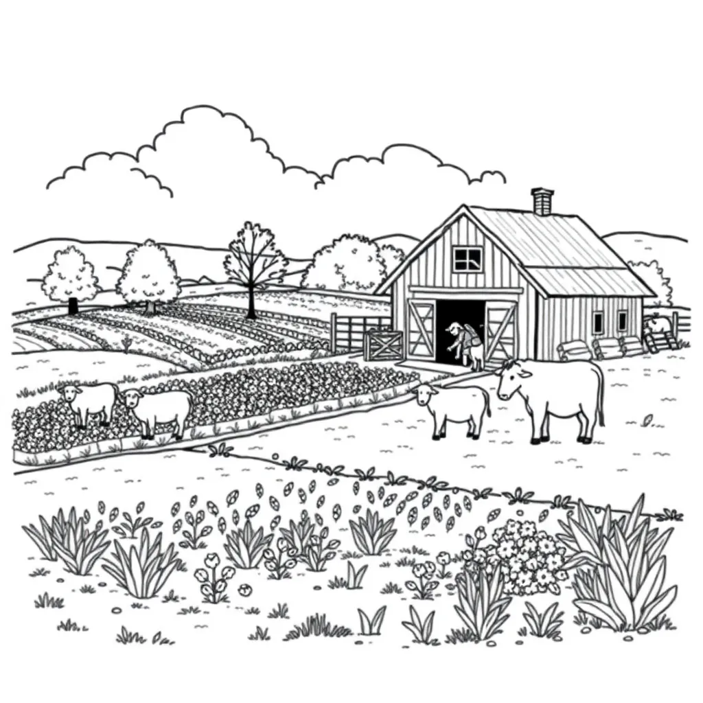 Farm coloring page