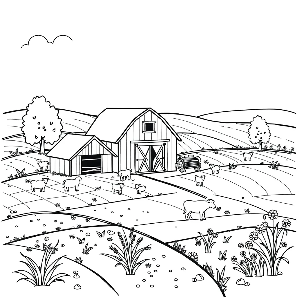 Farm coloring page