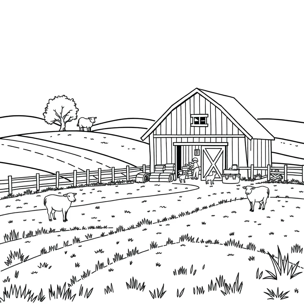 Farm coloring page