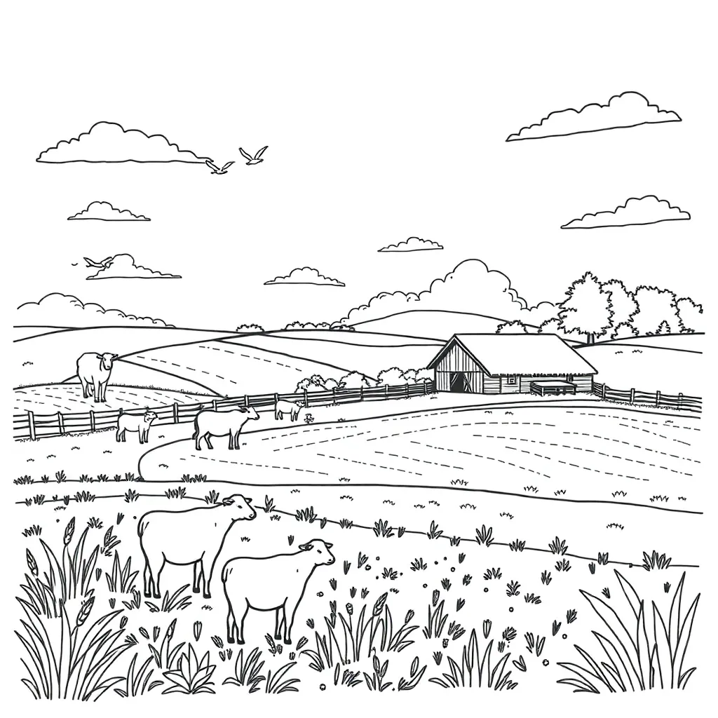 Farm coloring page