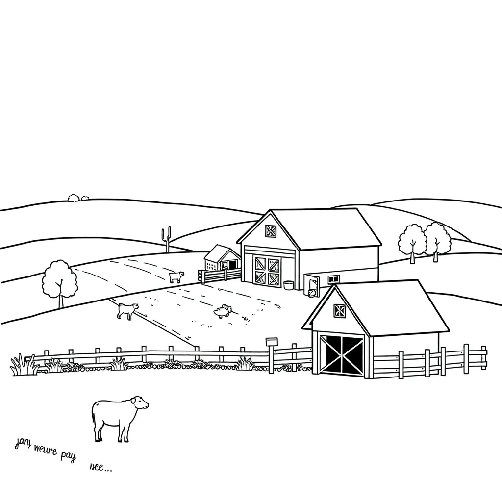 Farm coloring page