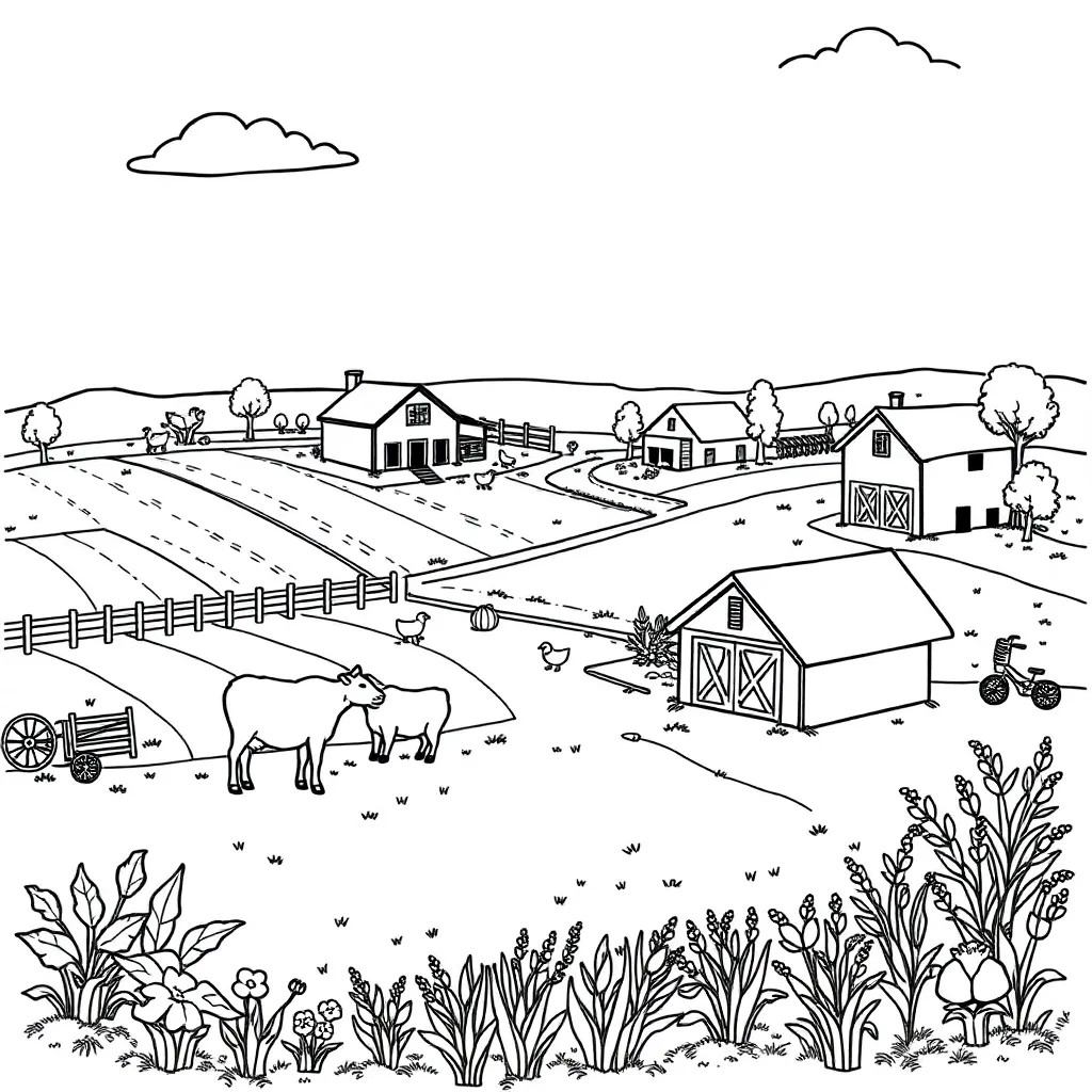 Farm coloring page