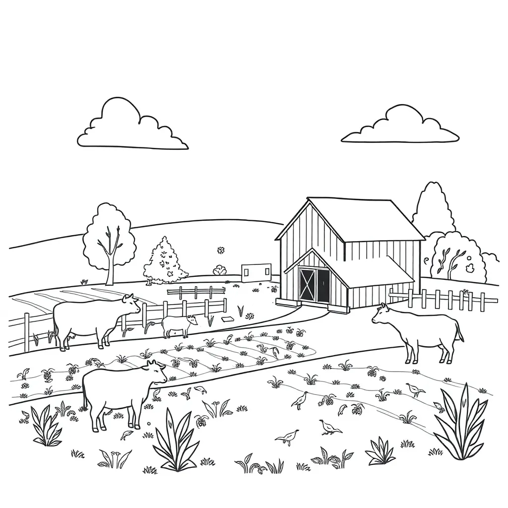Farm coloring page