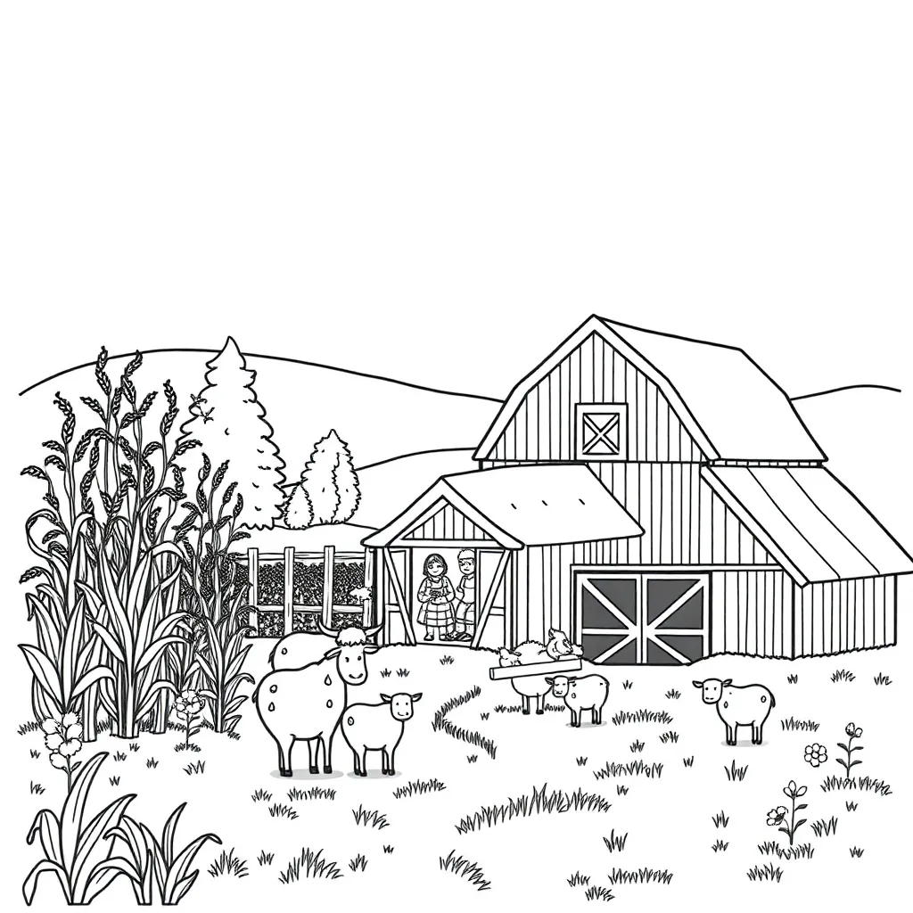 Farm coloring page