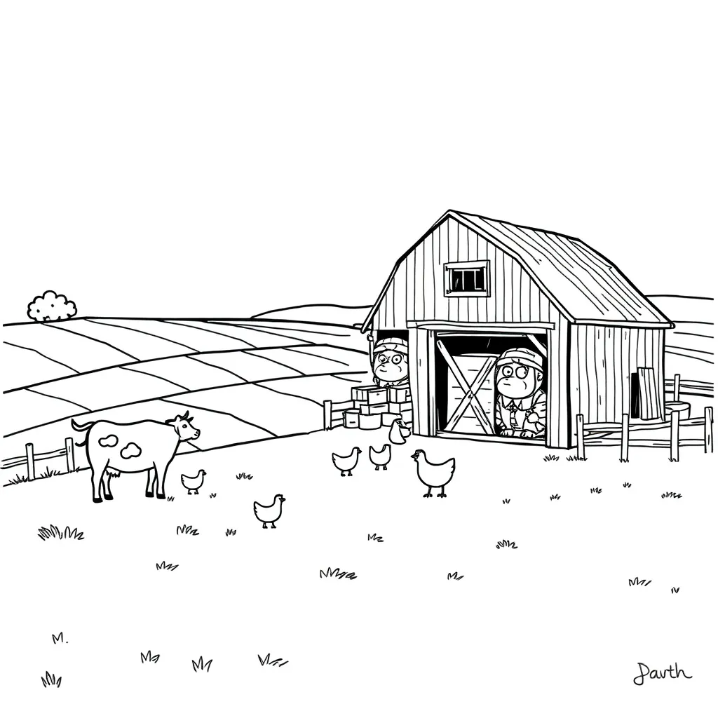 Farm coloring page