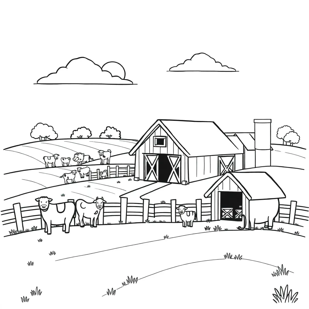 Farm coloring page