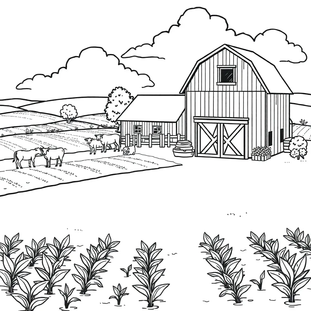 Farm coloring page