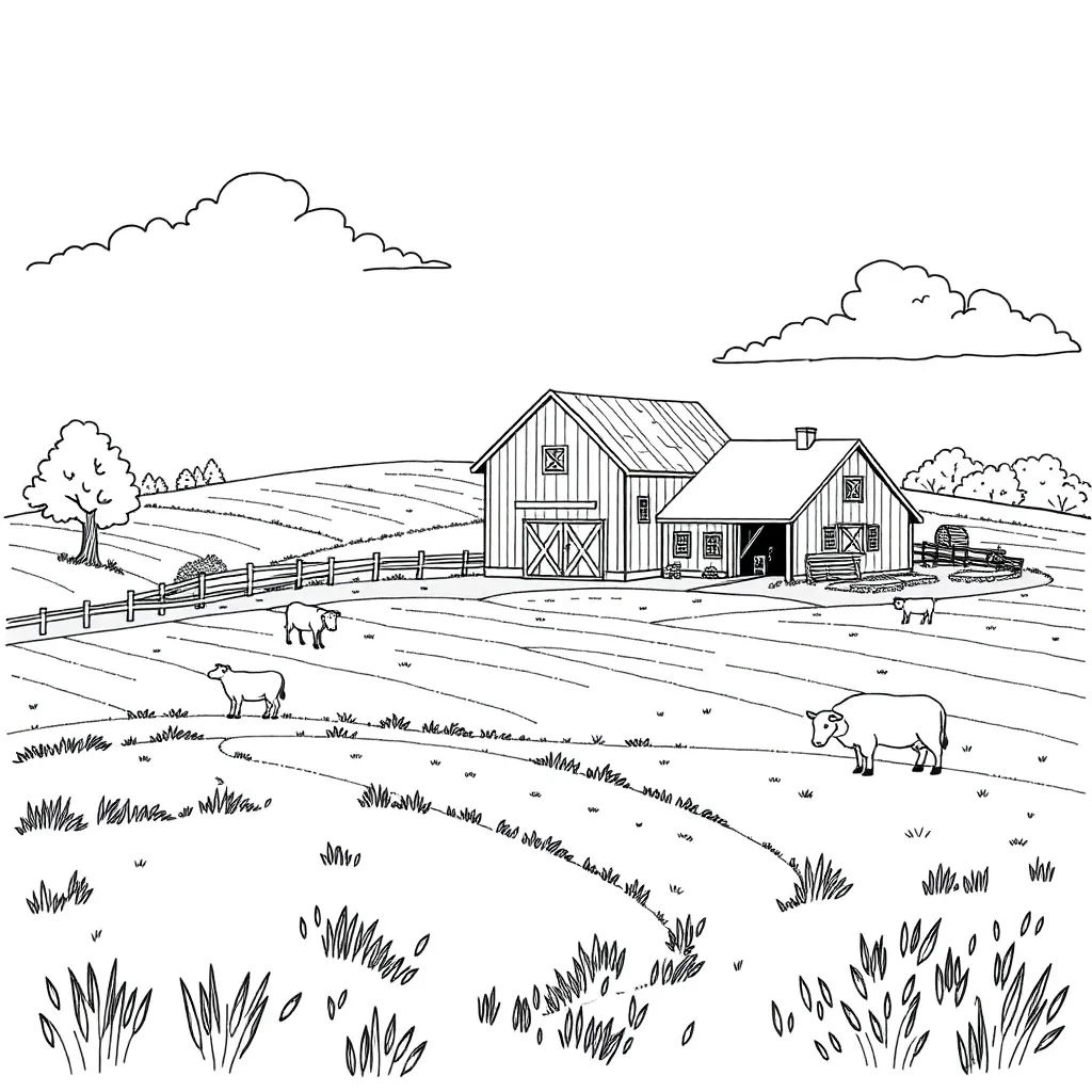 Farm coloring page