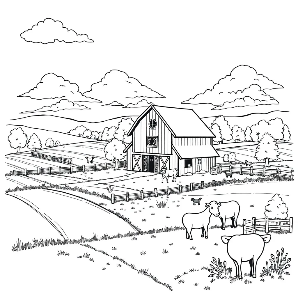 Farm coloring page