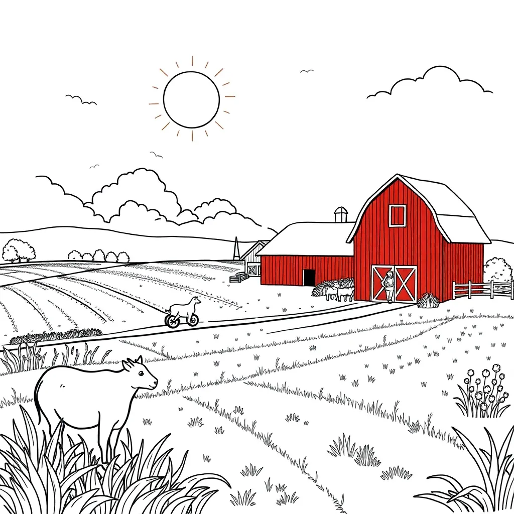 Farm coloring page