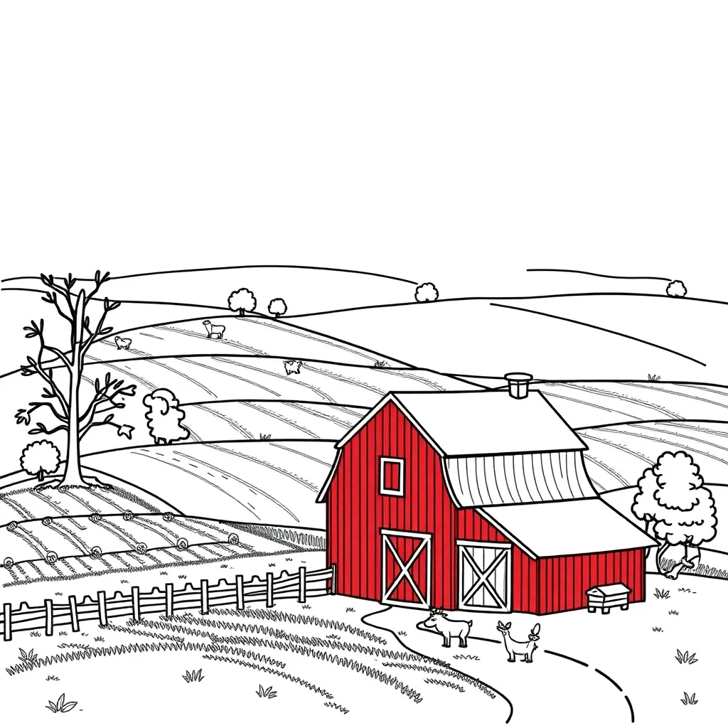 Farm coloring page