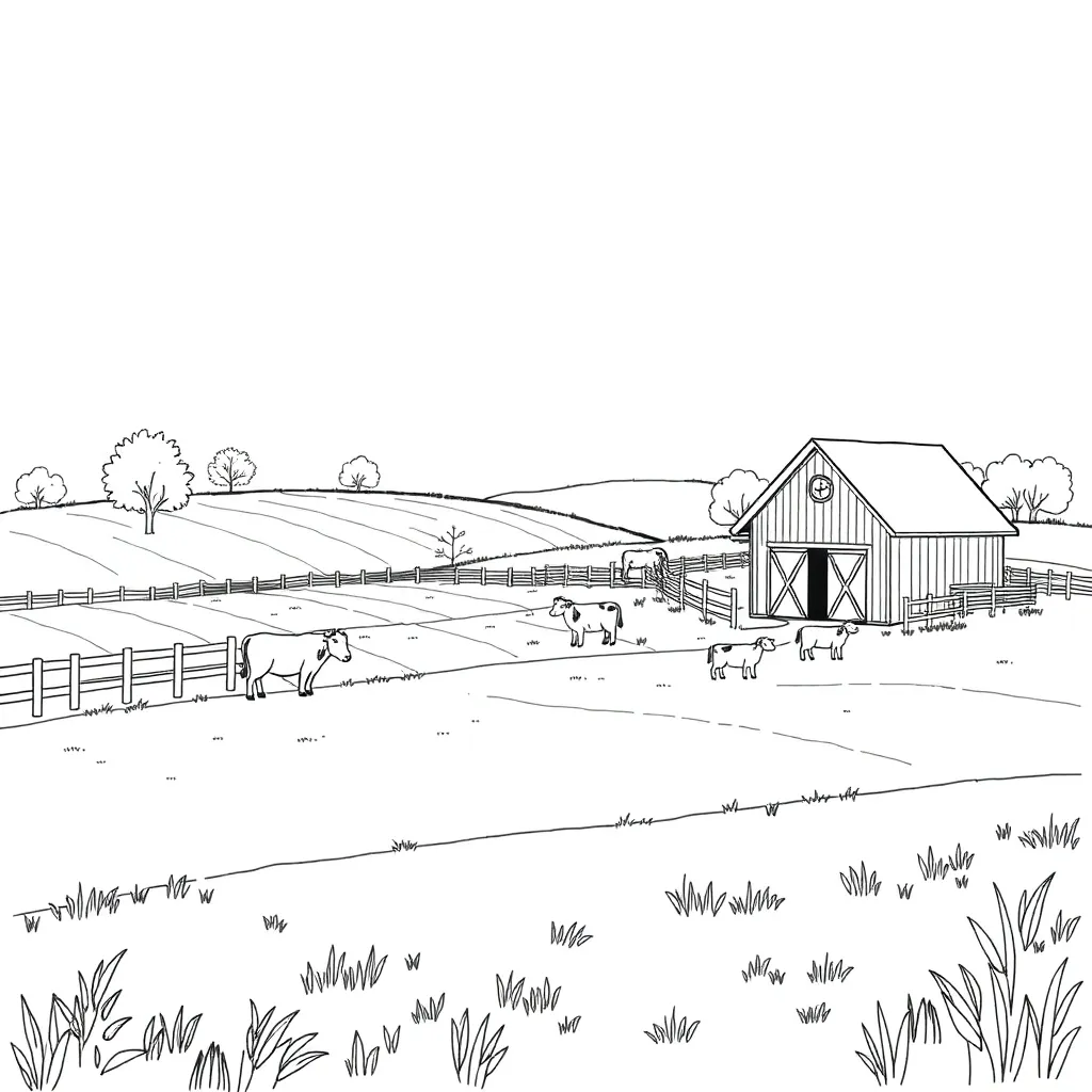 Farm coloring page