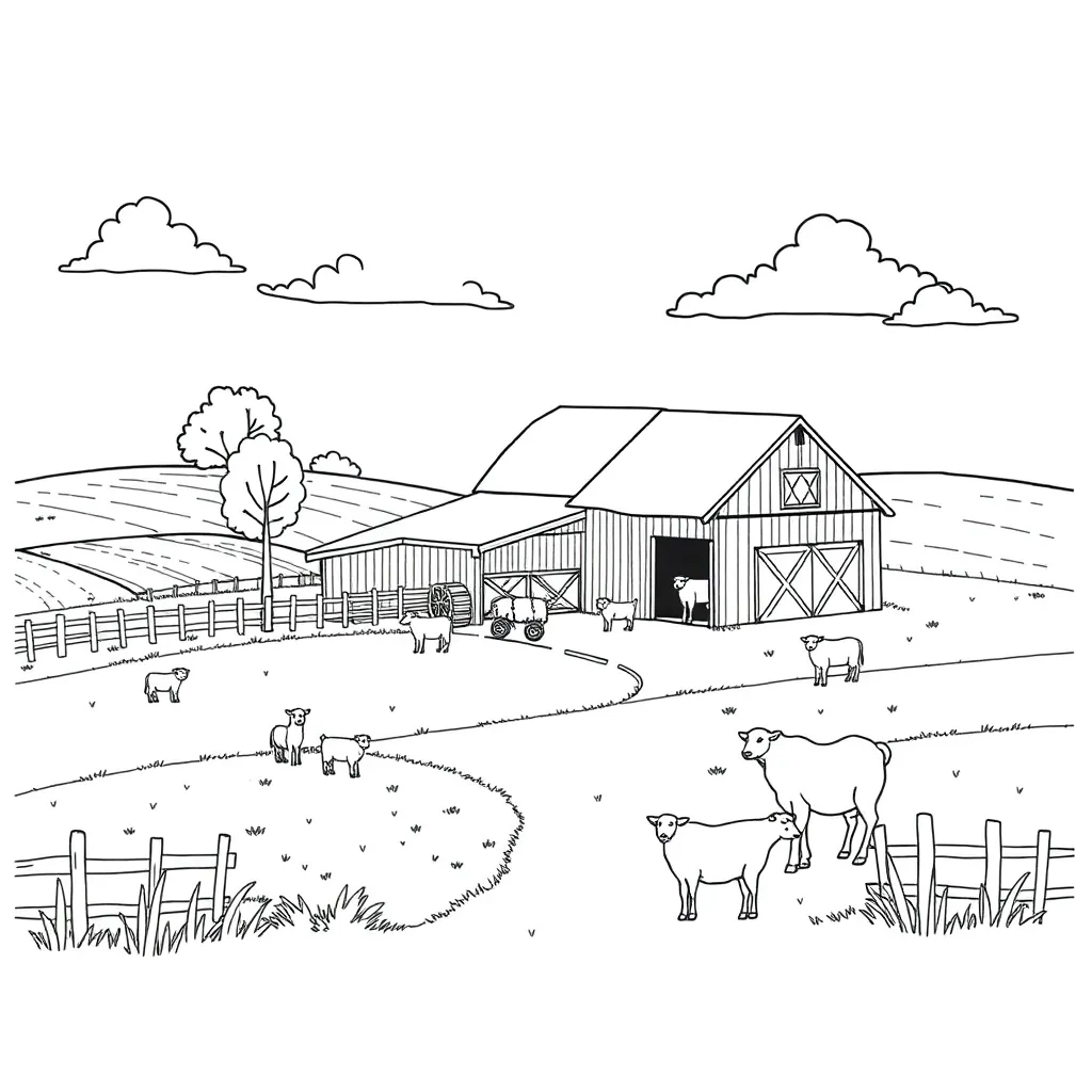 Farm coloring page