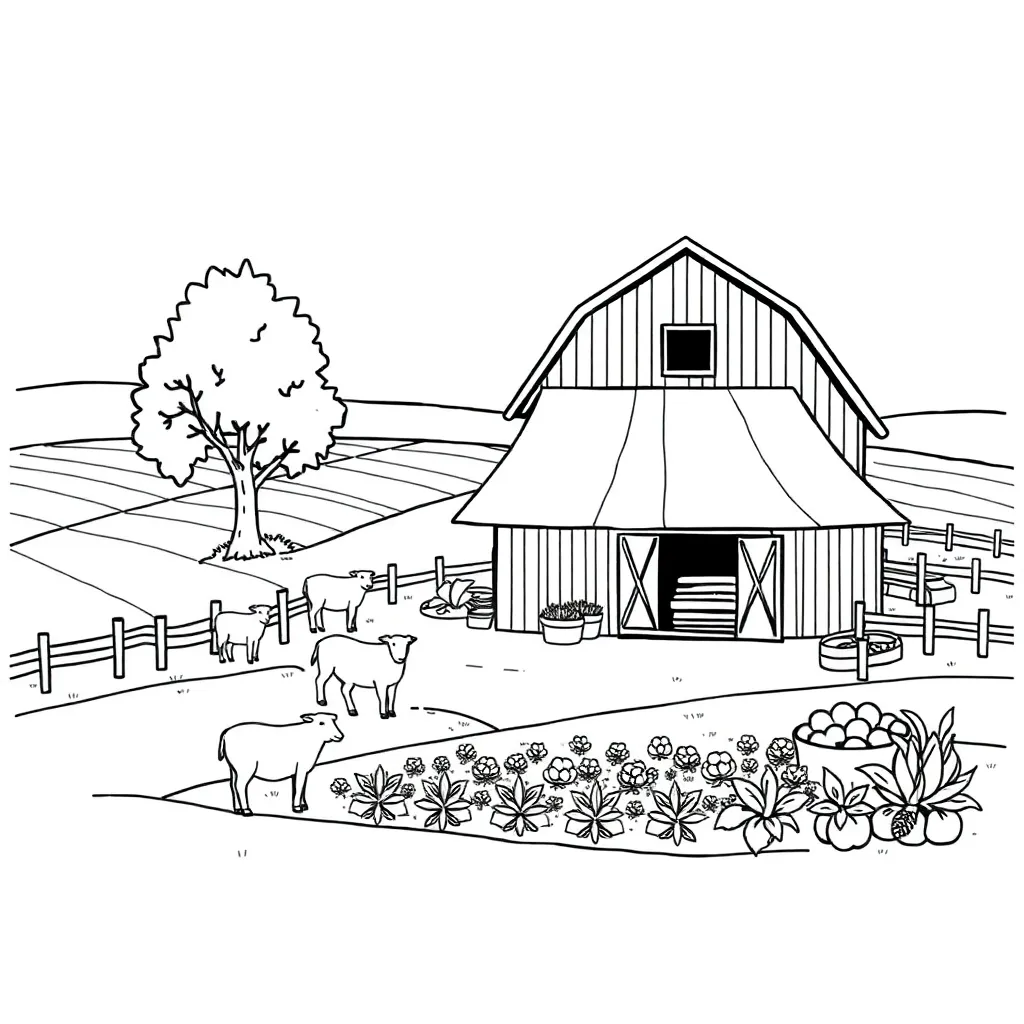 Farm coloring page