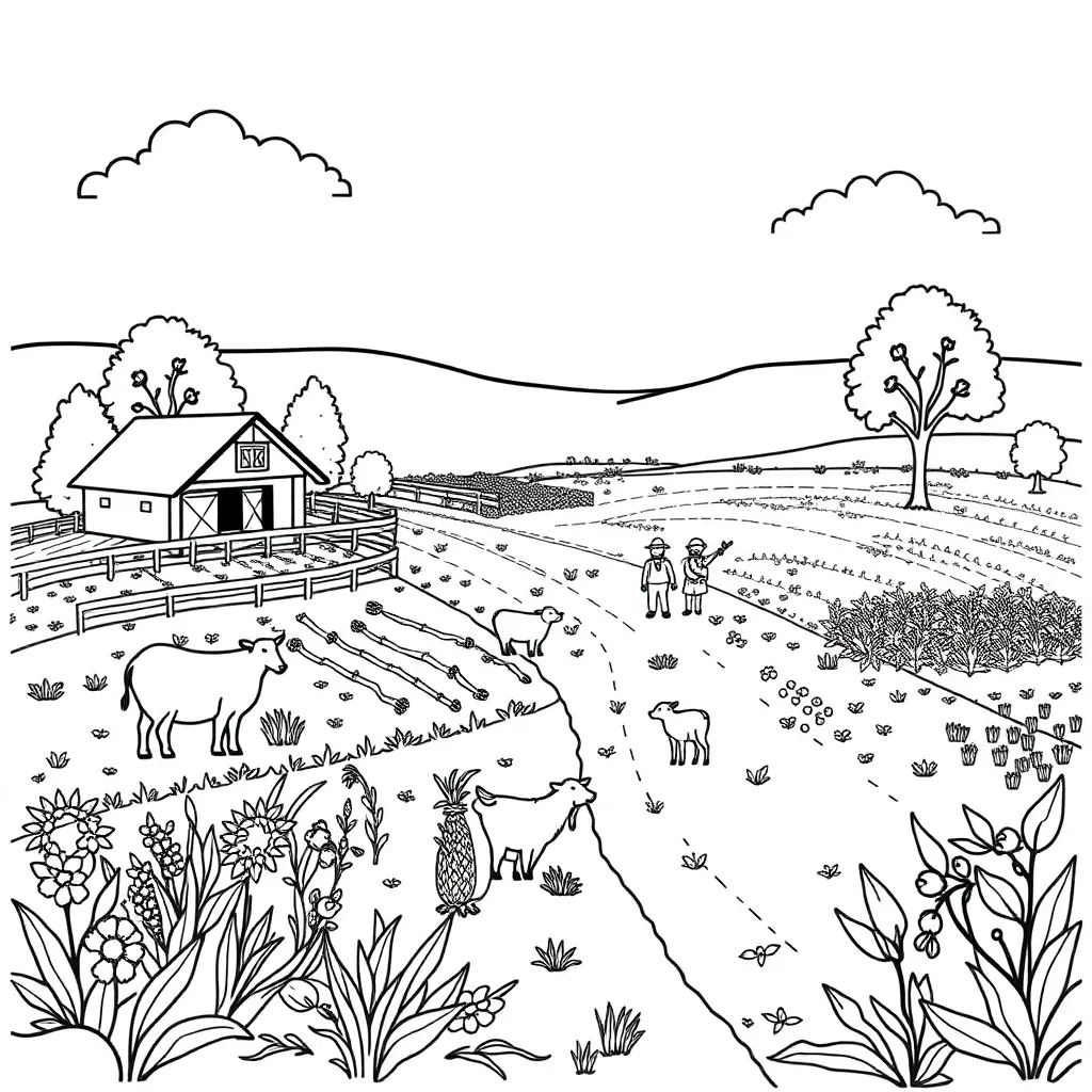 Farm coloring page