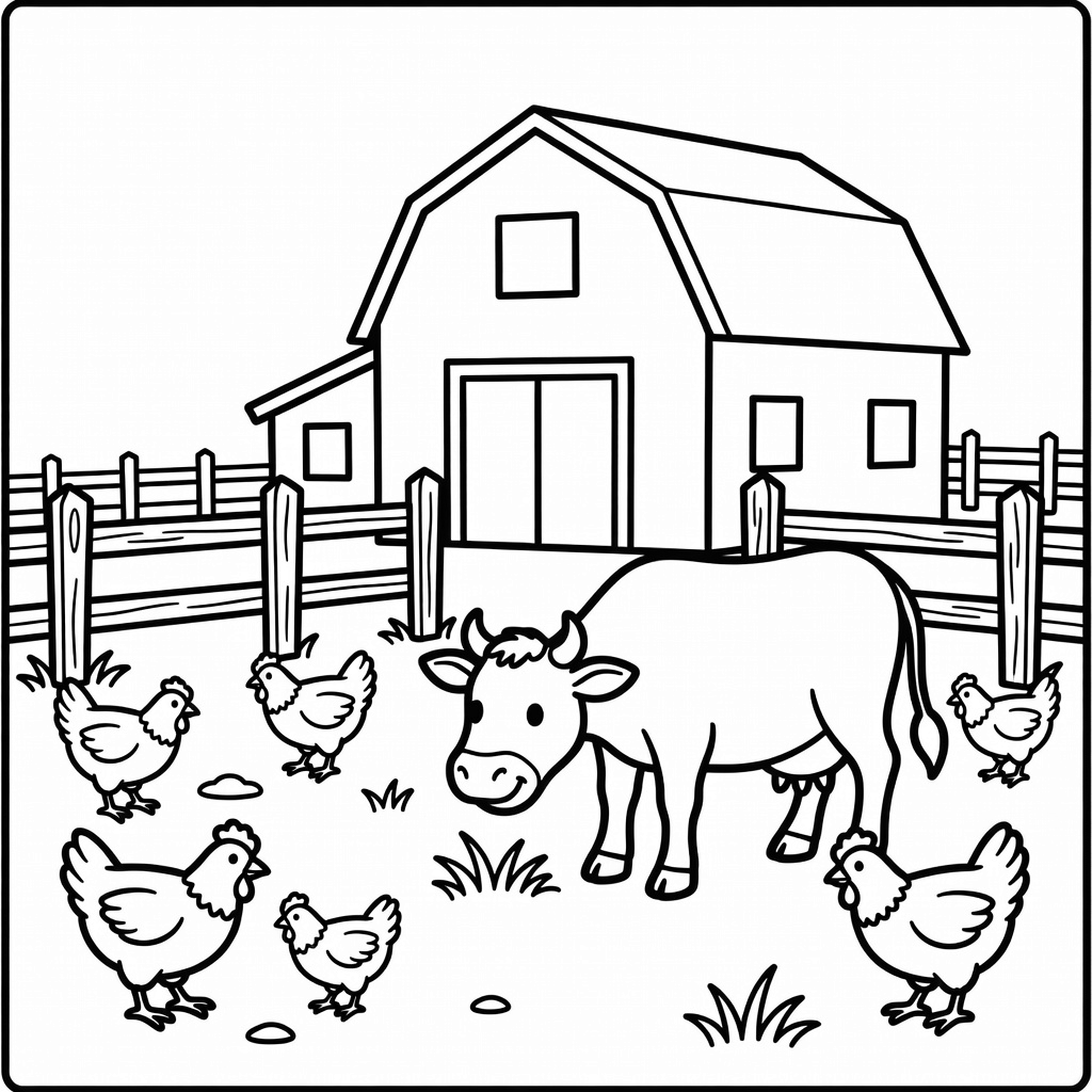 Farm coloring page