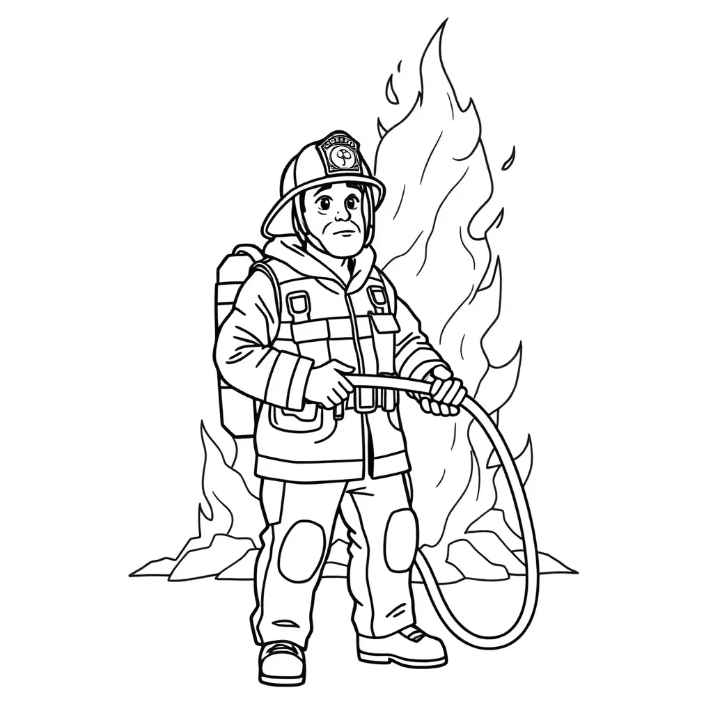 Firefighter coloring page