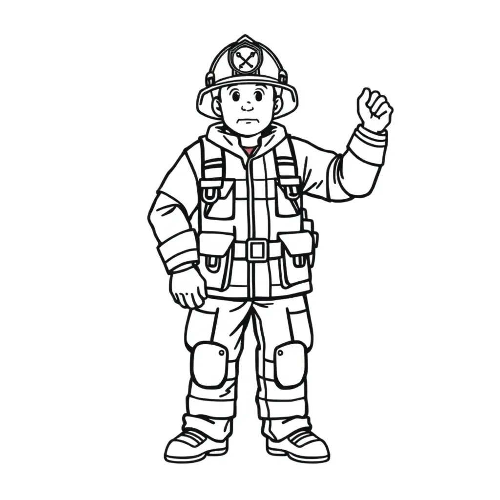 Firefighter coloring page