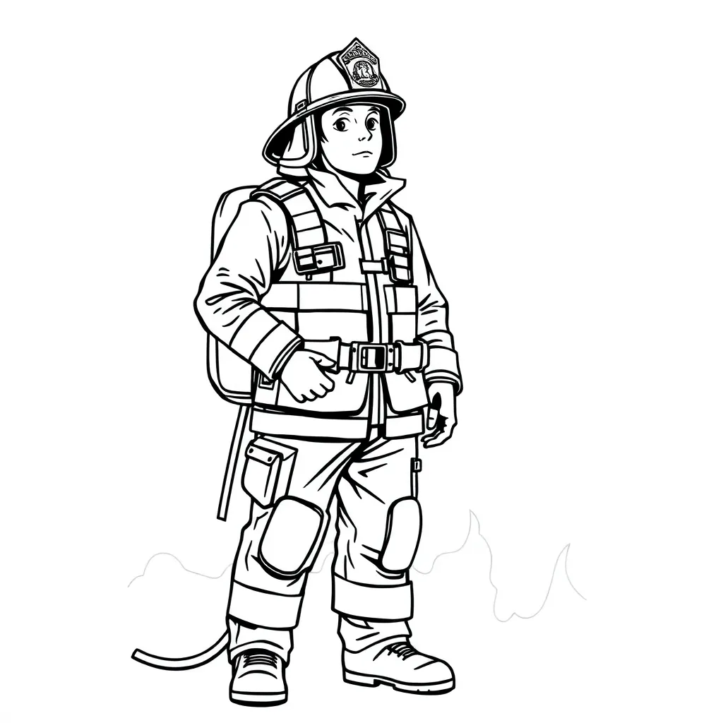 Firefighter coloring page