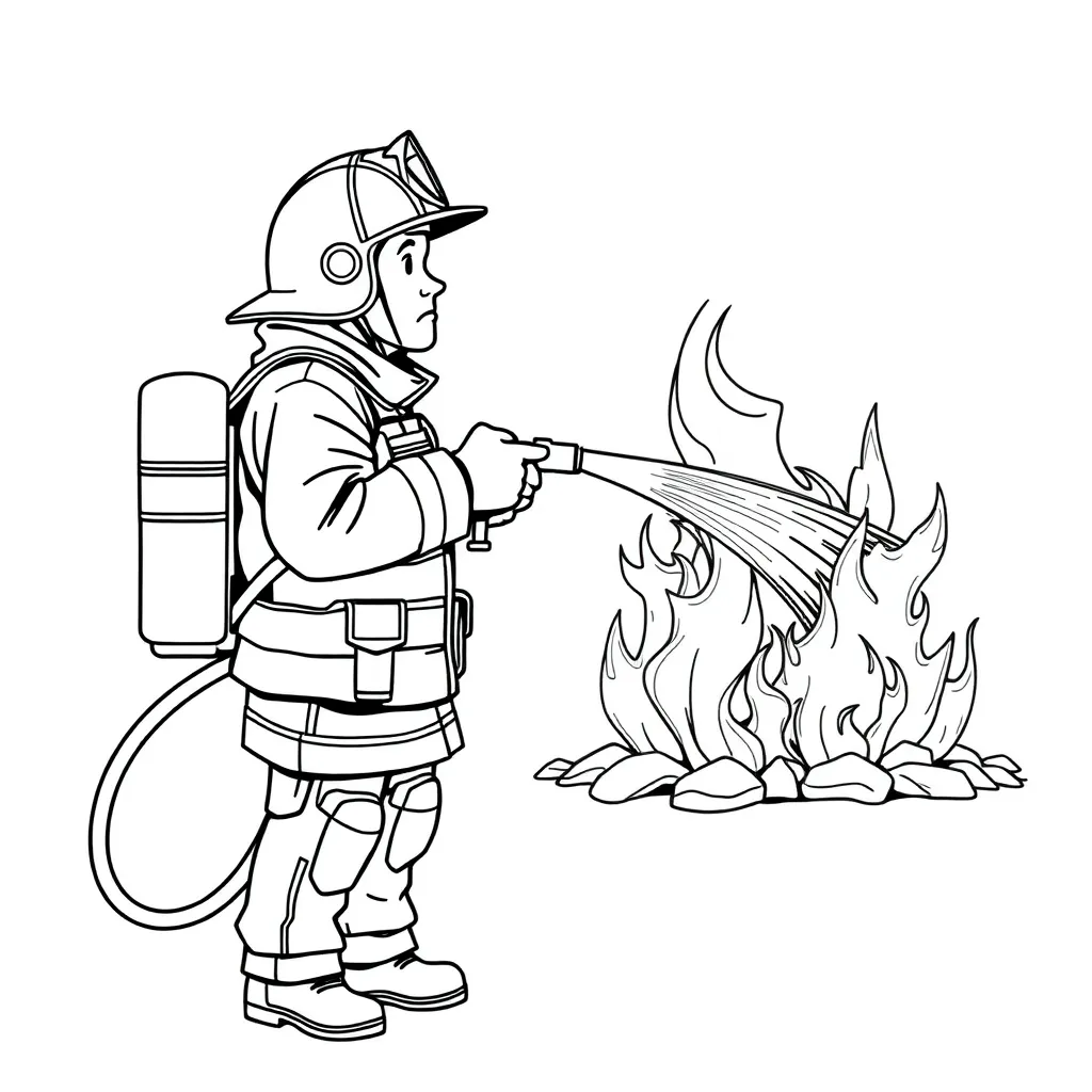 Firefighter coloring page