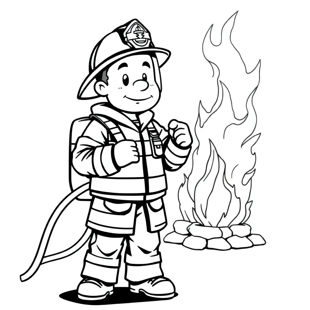 Firefighter coloring page