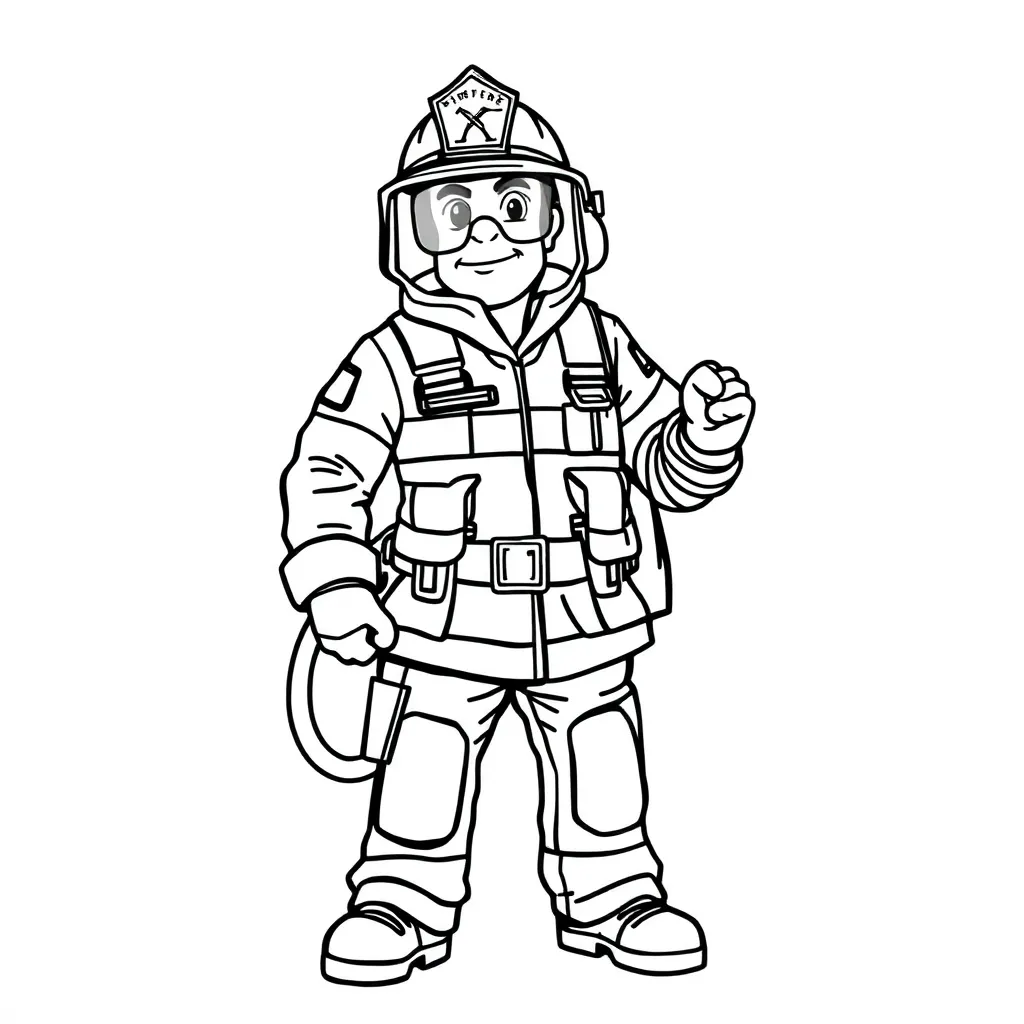Firefighter coloring page