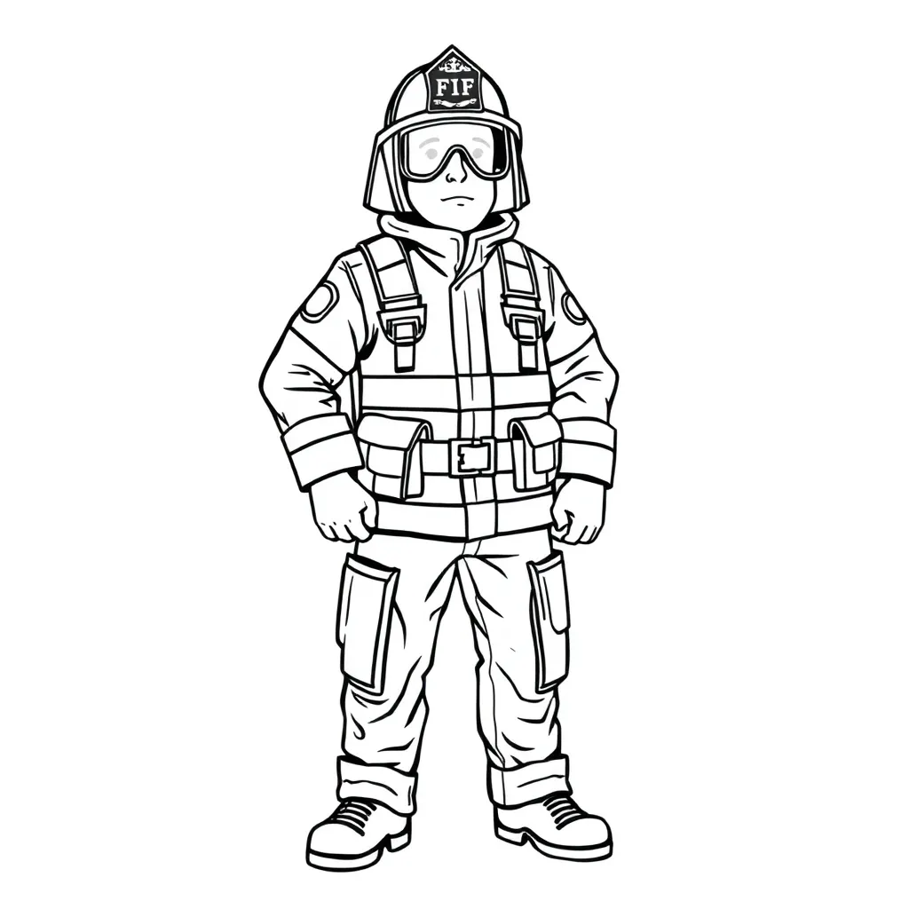 Firefighter coloring page
