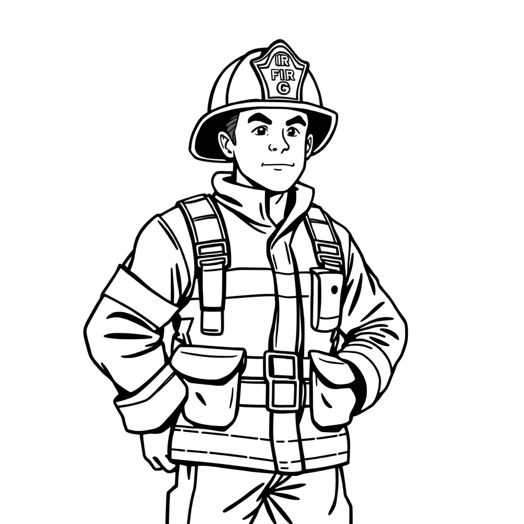 Firefighter coloring page