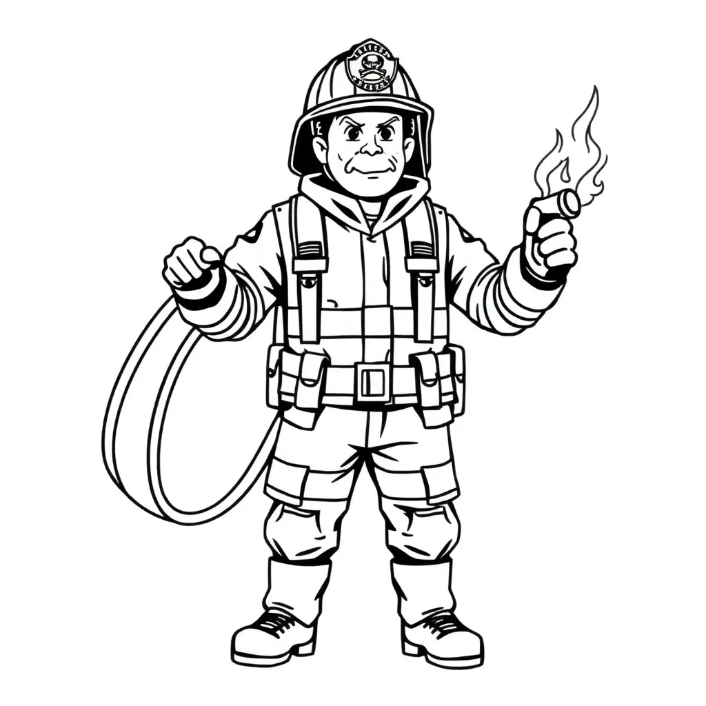 Firefighter coloring page