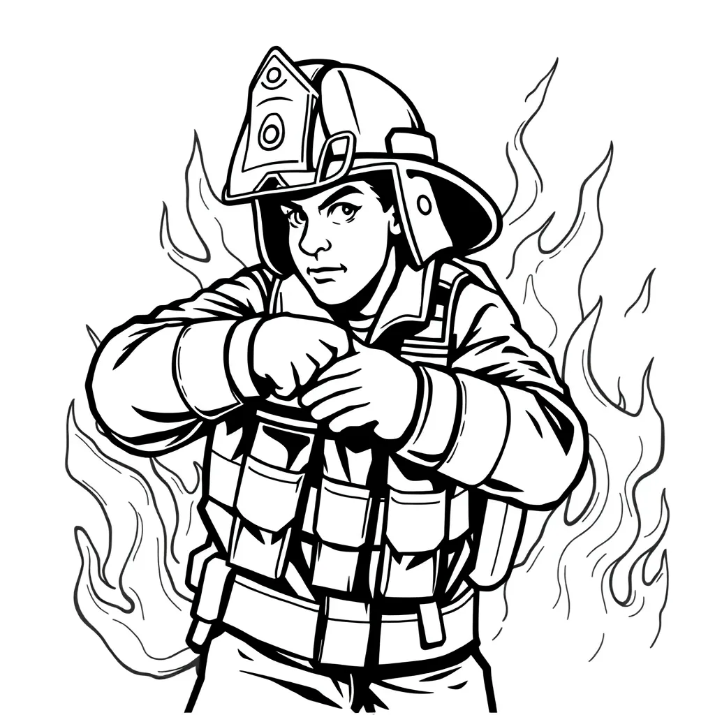 Firefighter coloring page