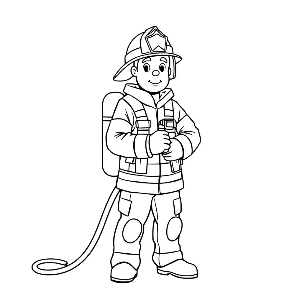 Firefighter coloring page