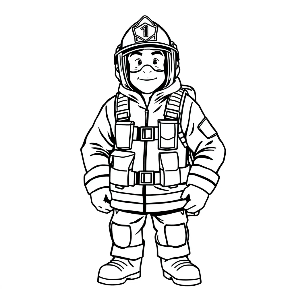 Firefighter coloring page