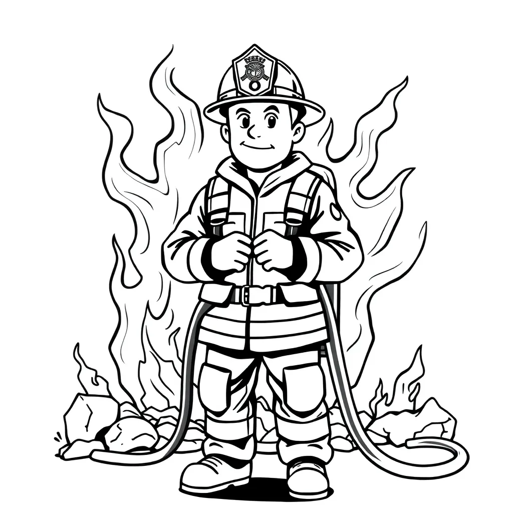 Firefighter coloring page