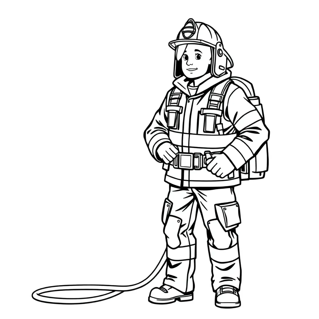 Firefighter coloring page