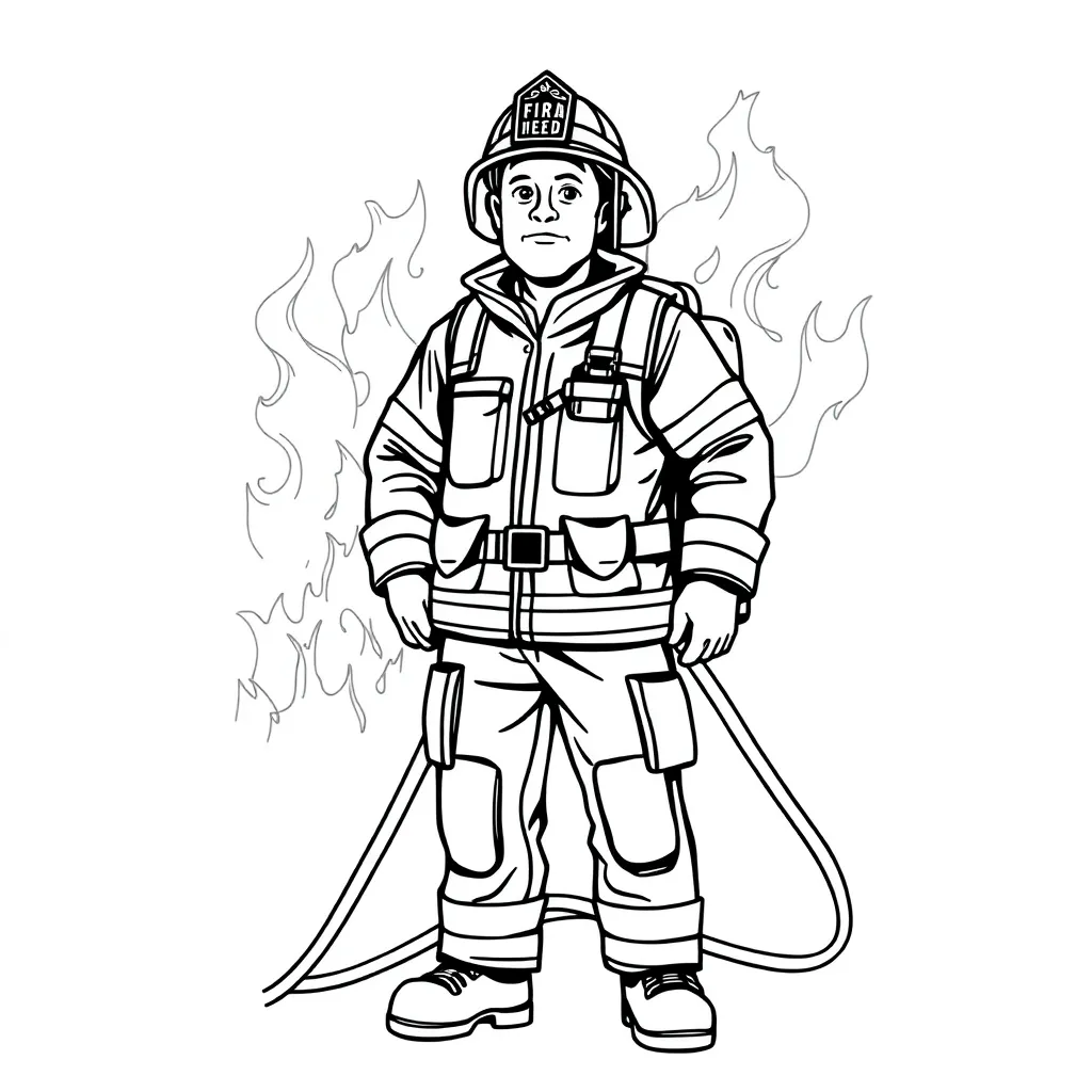 Firefighter coloring page