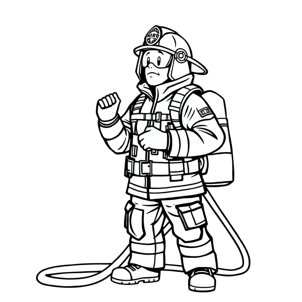Firefighter coloring page