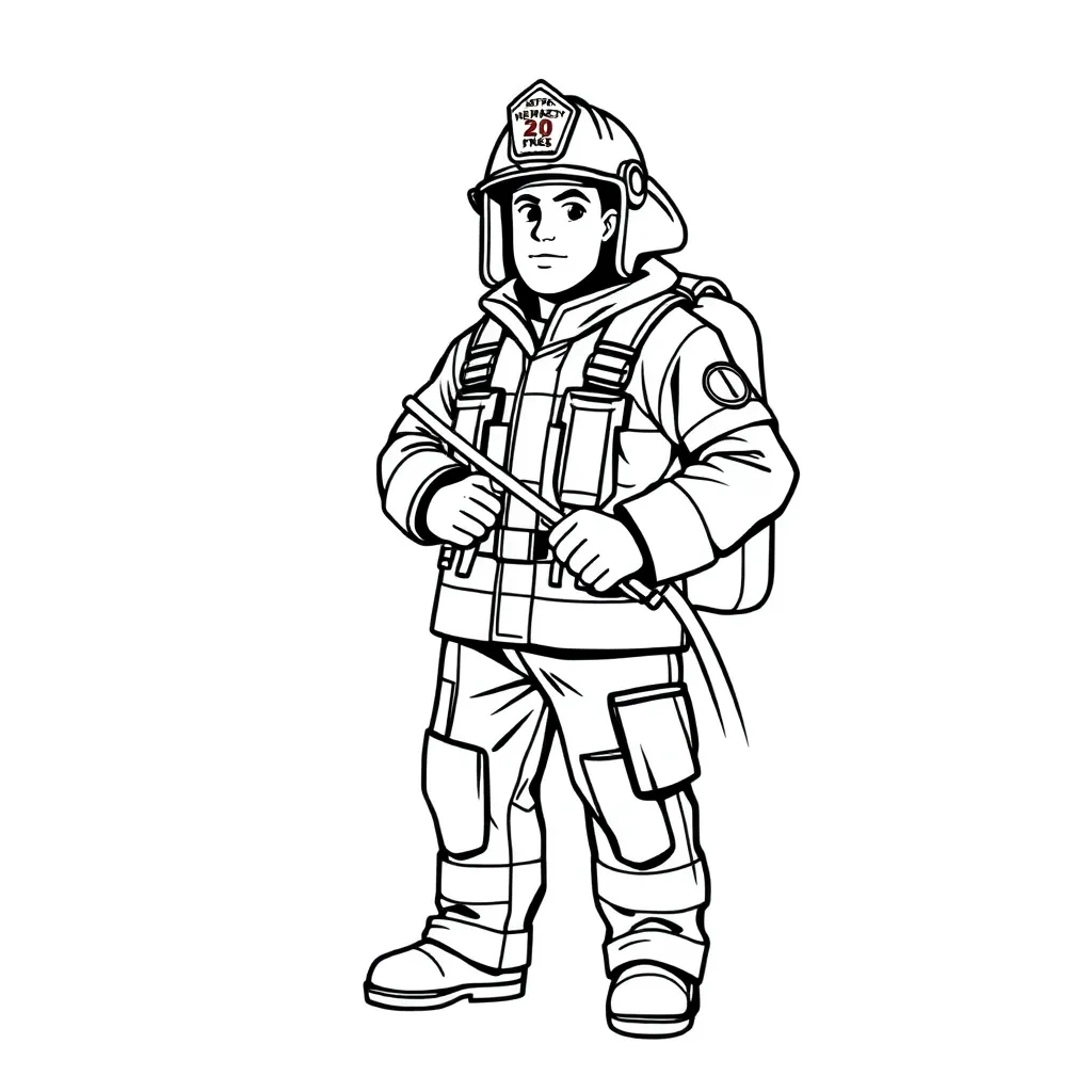 Firefighter coloring page