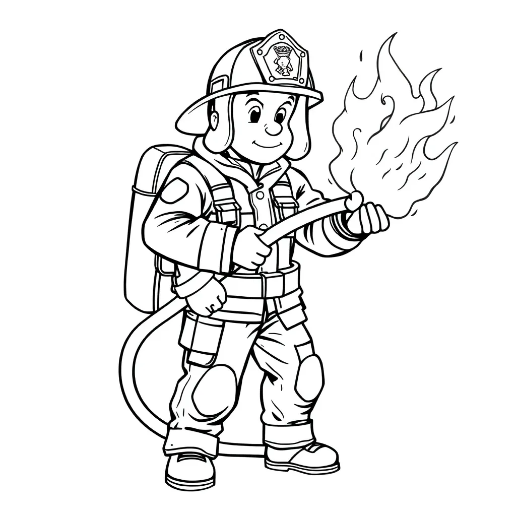 Firefighter coloring page